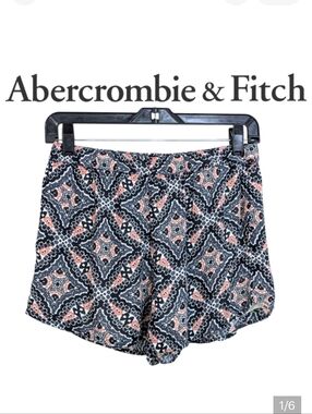 Abercrombie & Fitch High Rise Patterned Pull On Stretch Waist Shorts Size Small